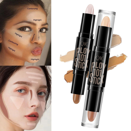 Highlight & Contour Stick Double-end Face Cosmetics Oil-control Concealer Pencil Facial Corrector Pen Long Lasting Makeup