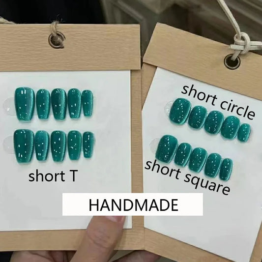 10 pcs Handmade Fake Nail Detachable False Nails Tips Reusable Press On Nails Coffin Manicure Art