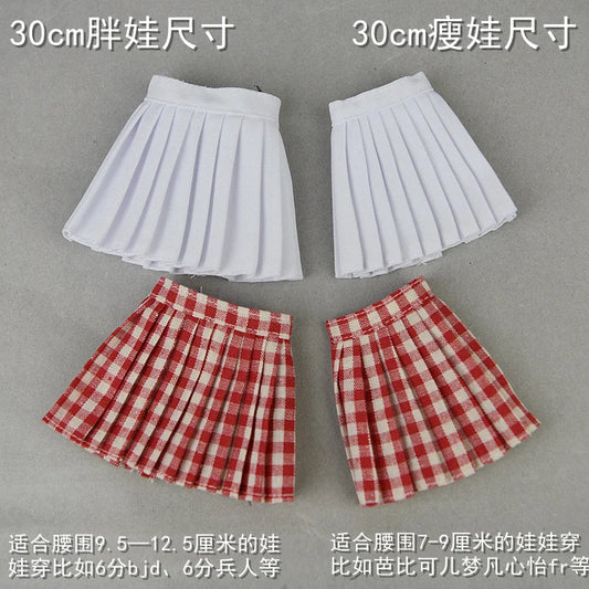 1/6 BJD doll dress / grid skirt Hoodie for 30cm barbie xinyi Fr2 blythe Soldier doll / clothes for fat doll
