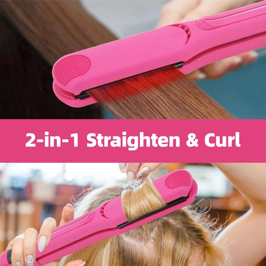Infrared Hair Flat Iron Ceramic Fast Heating Plate 230℃ / 450°F Professional Salon Hair Straightener Curler Dual Voltage