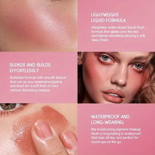 Beauty Liquid Blush Lasting Natural Liquid Contouring Face Blusher Waterproof Facial Blush Stick Soft Light Liquid Blush
