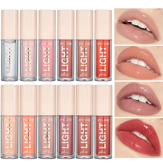 12 Colors Mirror Pearl Lip Gloss Waterproof Long Lasting Moisturizing Lipstick Shine Glitter Lip Gloss Women Makeup Cosmetics