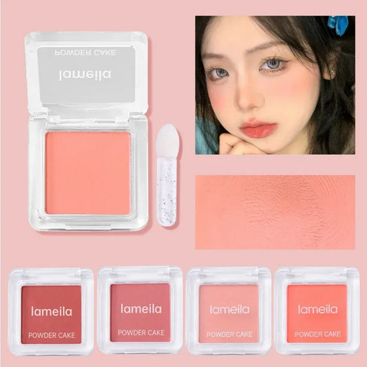 Monochrome Blush Palette 4 Color Mineral Powder Peach Red Rouge Lasting Natural Hawthorn Cheek Tint Waterproof Blusher Cosmetic
