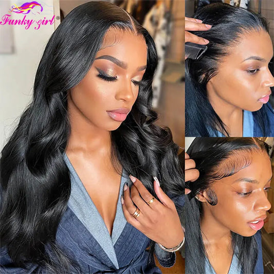Transparent 13x4 Body Wave Lace Front Wig 13x6 Lace Frontal Wig Human Hair Wigs Pre Plucked Brazilian 180% Remy Hair For Women