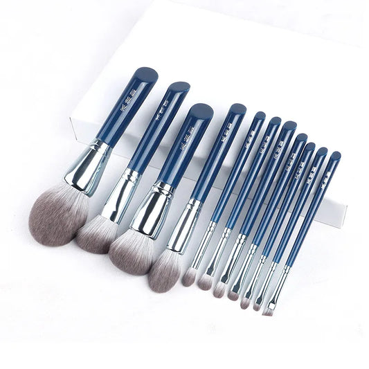 MyDestiny Azure Blue 11pcs Makeup Brush Set&Kit  Super Soft Fiber, High Quality Face&Eye Foundation Eyeshadow  Powder Brush