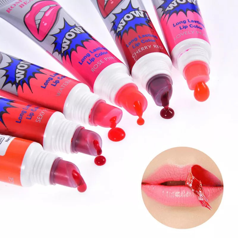 6 Colors Peel Off Sexy Liquid Lipstick Waterproof Long Lasting Lip Gloss Lint Mask Makeup Tattoo Lipgloss Lipsticks Cosmetics