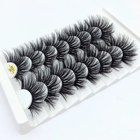 3/5/8 pairs 25mm mink lashes 3D dramatic false eyelashes handmade fluffy eyelashes natural long 25mm eyelash extension makeup