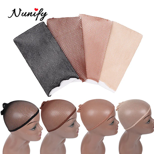 Nunify Black Beige Mesh Dome Cap Wholesale 1Pc Breathable Glueless Stretchable Spandex Hair Net Weave Cap For Making A Wig