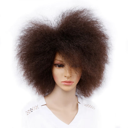 Amir Synthetic Kinky Curly Wig Short Afro Wigs Black Brown Red Color 6inch Short Wig for Women