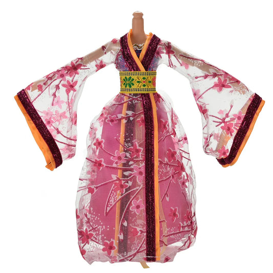 1PC Hanfu Doll Dress Girls Fashion Ancient Costume Gown Dress Cute Handmade Clothes Chinese National Style  Accessory Whosesale