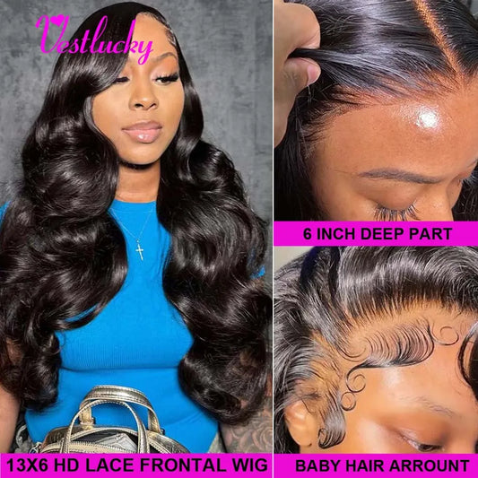 13x6 HD Lace Frontal Wig Body Wave Glueless Wig Human Hair 13x6 HD Lace Wig for Women 13x4 Full Lace Frontal Wig 250 Density
