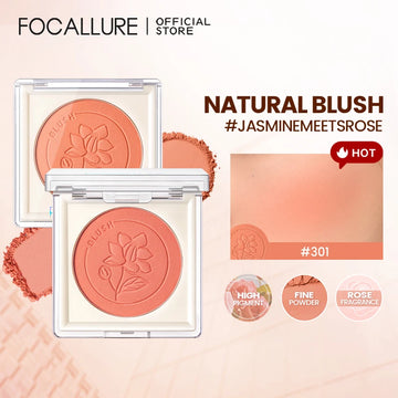 FOCALLURE Natural High Pigment Face Blusher Powder Long-Lasting Nourishing Peach Cheek Contour Cream Blush Palette Cosmetics