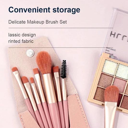 8Pcs Portable Makeup Brushes Set Cosmetic Powder Eye Shadow Foundation Blush Blending Concealer Beauty Make Up Tool Brushes