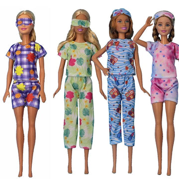 Doll Pyjamas Nightgown Daily Casual Wear Nightrowns Fit FR Doll Kurn Doll för Barbie 28-30 cm dolltillbehör Flickans DIY-leksaker
