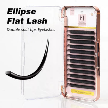 Flat Lashes Extension For Professionals Ellipse Flat Lash Split Tip Profession Soft Silk Flat Eyelash CC DD Curl