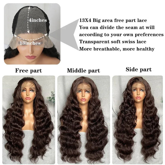 Light Brown Synthetic Lace Wigs X-TRESS Super Long Loose Wave 13x4 Lace Frontal Hair Wig with Baby Hair Daily Fashion New Style