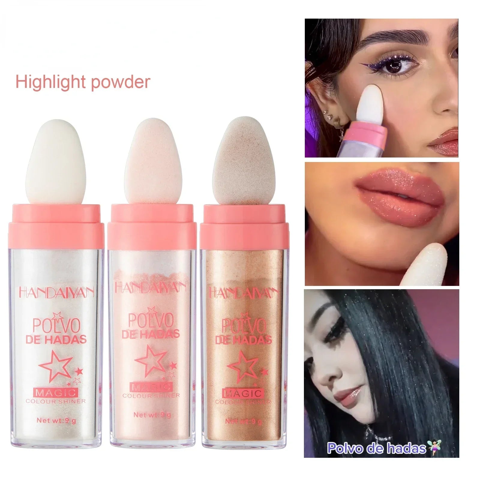 Glitter Highlighter Powder High Gloss Illuminating Powder Professional Face Makeup Eyeshadow Lips Shimmering Hair Body Make Up