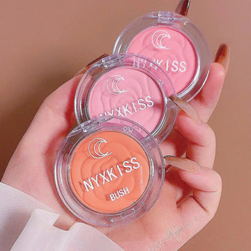 Embossed Petals Blush Peach Pink Orange Tint Makeup Blush Palette Cheek Contour Rouge Cosmetics Long-lasting Face Brightens