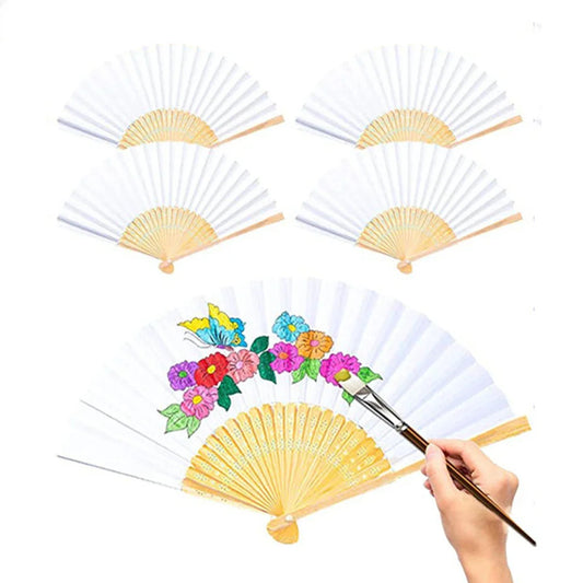 30pcs White Wedding Hand Fans Bamboo Foldable Paper Fan Portable Party Wedding Hand Fan Gift Decoration for Guest Wedding Fan