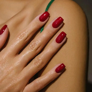 24 -stks glanzende kunstmatige pers op nep nagel rood groen midden lange vierkante valse nagels voor ontwerp diy volledige hoes tips manicure tool