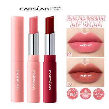 CARSLAN Color Lip Balm Flower Essence Extra Moisturizing Natural Lasting Lip Plumper Non Sticky Lip Gloss Makeup Lip Care