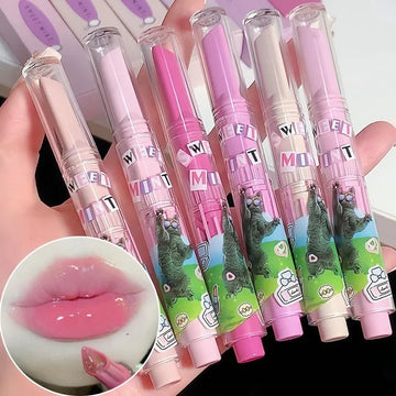 Moisturizing Jelly Mirror Lipstick Waterproof Lasting Clear Heart-shaped Solid Lip Gloss Pen Non-stick Cup Lips Tint Makeup