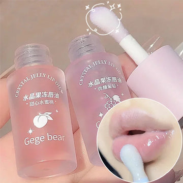 Fruity Crystal Jelly Lip Oil Hydrating Plumping Lip Coat for Lipstick Clear Lip Plumper Serum Tint Lips Care Makeup Cosmetic