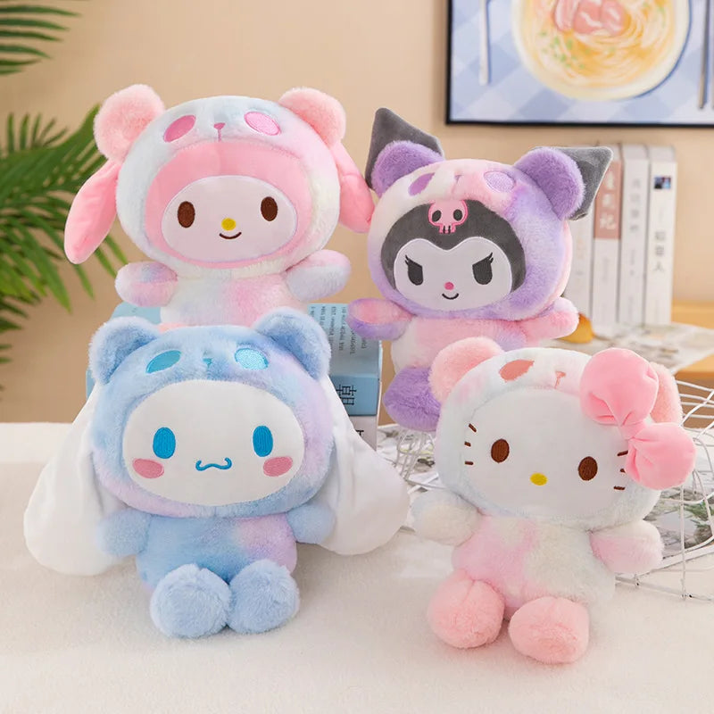 Sanrio 25Cm Anime Sanriod Toys Kawaii Kuromi  Cinnamorol Plush Soft Stuffed Animals Doll Plushie Pillow Children's Toys Gifts