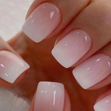 24 -stcs gradiënt witte nep nagel kort vierkant ballet eenvoudige valse nagels druk op draagbare naakt nagels kunst volledige cover manicure tips