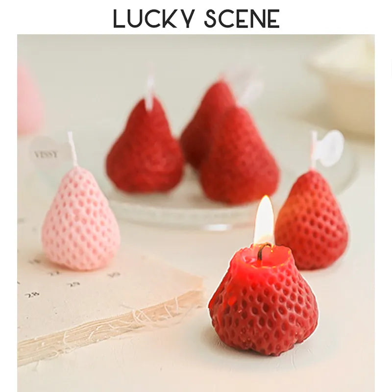 Gift Set Soy Wax Aromatherapy Strawberry Candle Birthday Souvenirs Strawberry Aromatherapy S01590