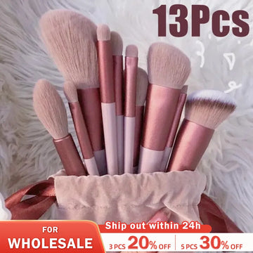 13 PCS Makeup Brushes Set Eye Shadow Foundation Women Cosmetic Brush Eyeshadow Blush Beauty Soft Make Up Tools Bag