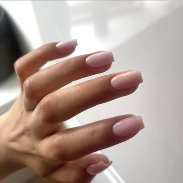 Eenvoudige vaste kleur nep nagels afneembare korte Franse vierkante kop valse nagels valse nagels volle cover nagels tips druk op nagels