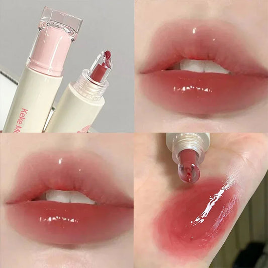 4 Colors Water Mirror Lip Gloss Moisturizing Nude Lipgloss Jelly Transparent Tube Liquid Lipstick Long Lasting Makeup Cosmetics