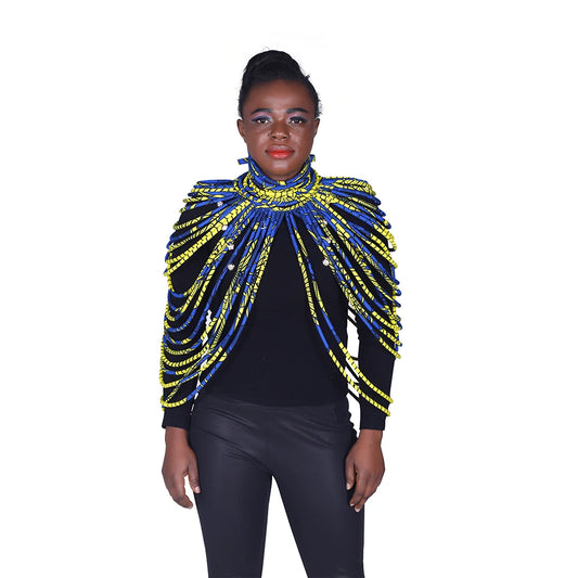 2023 Ankara Hermoso collar de múltiples hilos africanos Africanos Bold Colorido Long Exótico Joyas Anfrica Collares hechos a mano BRW SP026