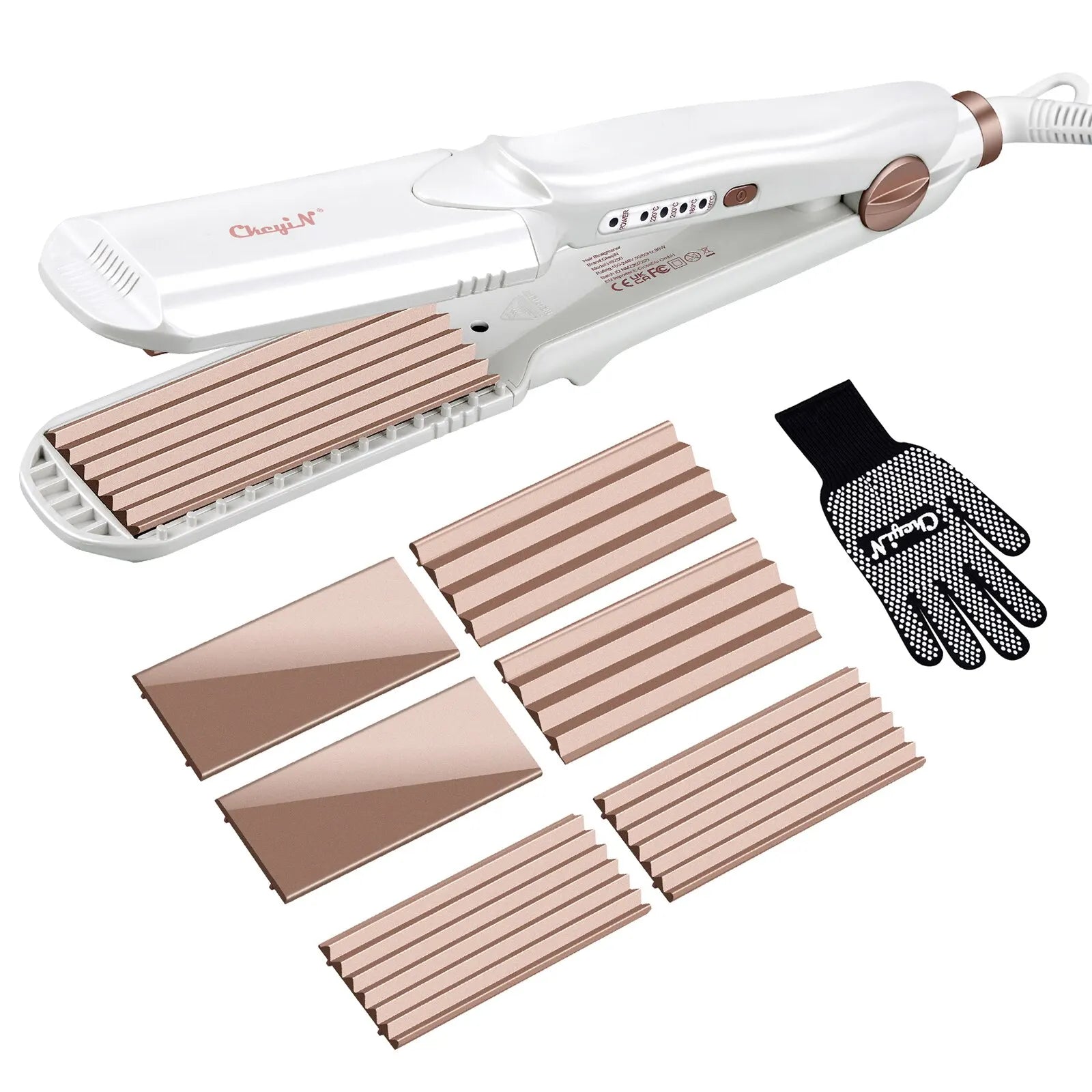 CkeyiN Electric Hair Straightener Professional Ceramic Fast Heat Hair Curler Adjustable Temperature Flat Iron Hair Styling Tool