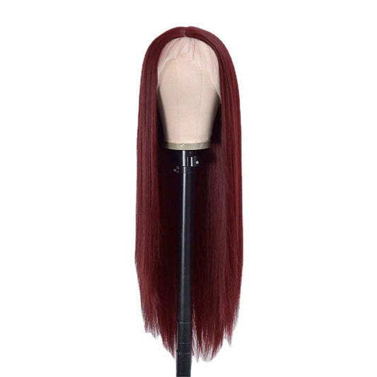 Peruvian Straight Hair Lace Front Wig Human Hair Wigs Burgundy Pre-Plucked 13x4 Colored Lace Front Human Hair Wigs for Women