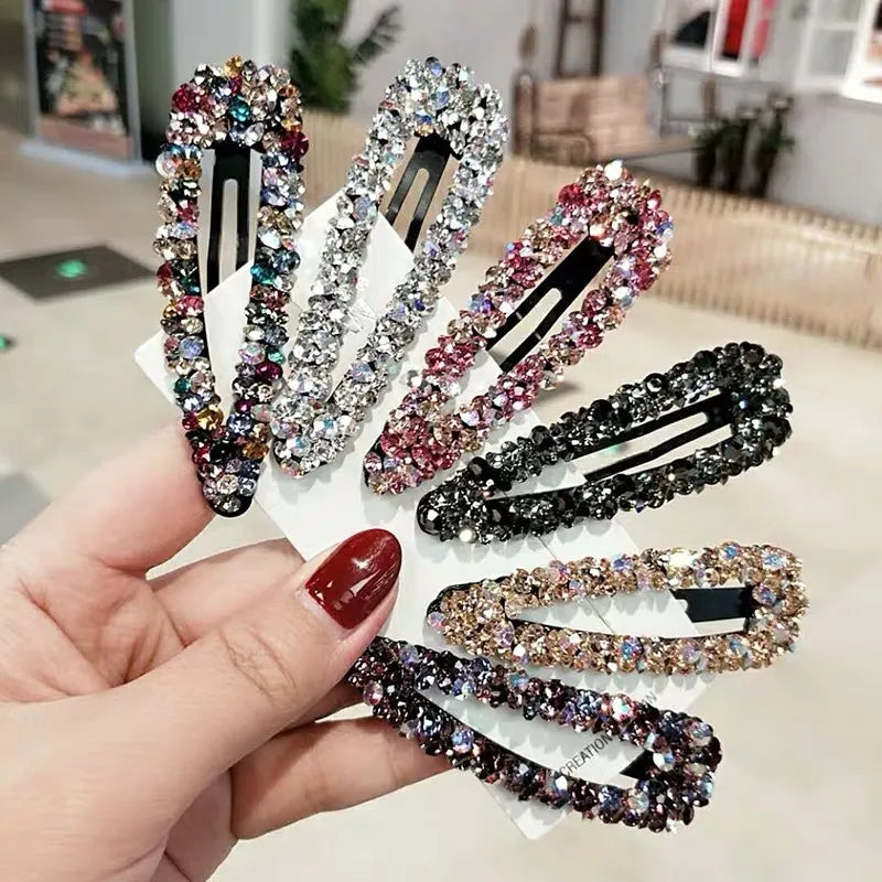 Nuevo popular diamante de diario dhiny elegante clips para el cabello bb para mujeres accesorios de barrete de cristal