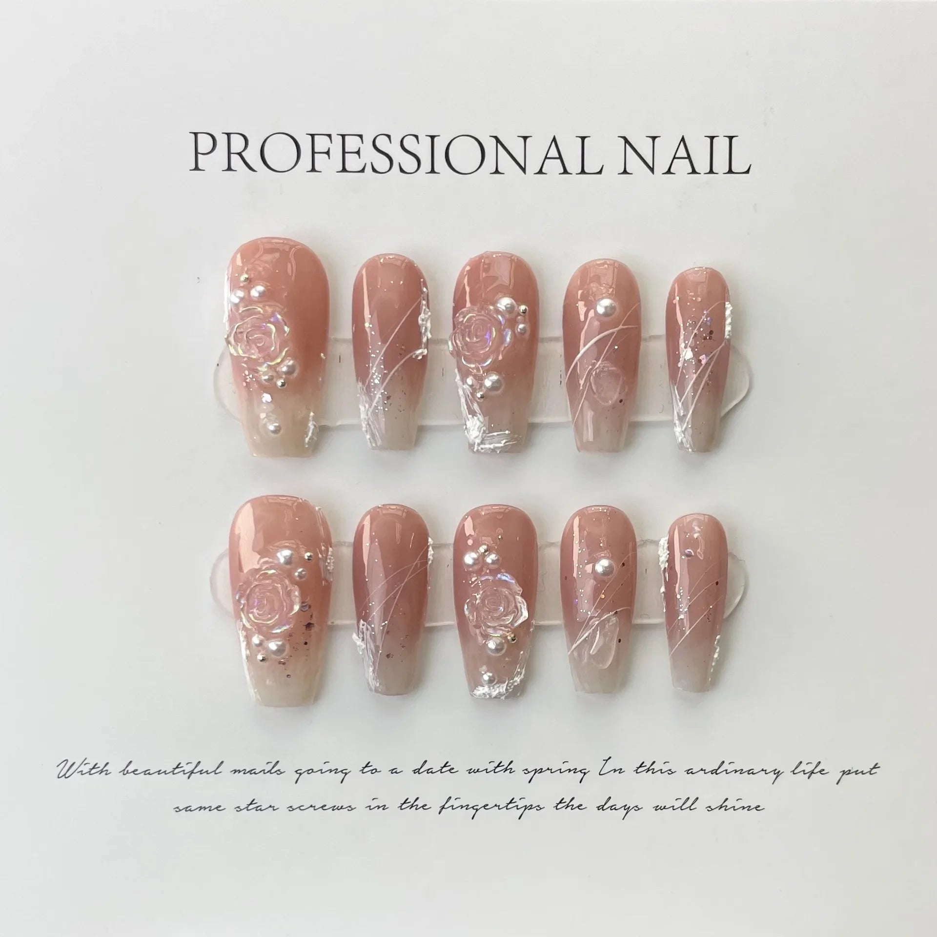 QSEZENY Handgemaakte Japanse neppers op nagels met ontwerp van hoge kwaliteit draagbare ballerina nagels kunstmatige Koreaanse nagelbenodigdheden