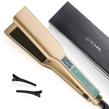 Hair Straightener Touch Screen Titanium Plate Flat Irons Keratin Treatment 450°F / 230°C Salon Hair Styling Tools Dual Voltage