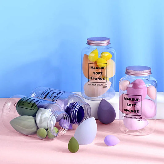 7 Pcs Multi-color Makeup Sponge Set, Foundation Blending Beauty Blender, Flawless for Liquid Creams and Powders