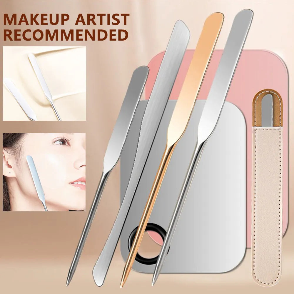Stainless Steel Makeup Foundation Spatula Mix Stick Foundation Eye Shadow Cream Pigments Mixing Tool Cosmetic MakeUp Custom Logo