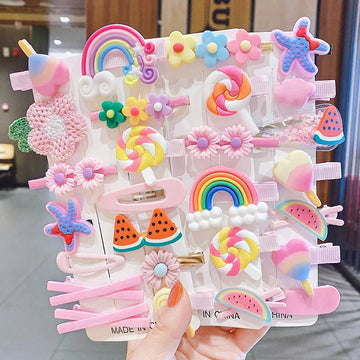 10-14pcs New In Sweet Candy Cartoon Elements Hair Accessories For Girls Kids Cute Hairpins Child Headdress hair pins and clips