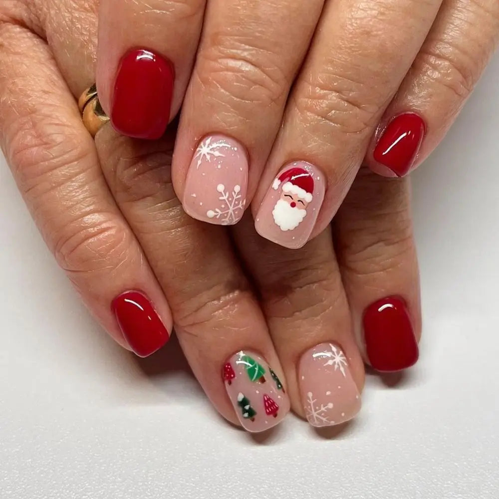 24 st jul falska naglar mandel fransk nagelpress på naglar vattentäta faux naglar