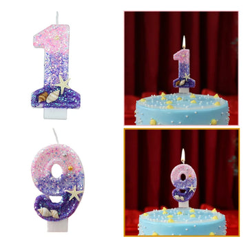 Princess Birthday Glitter Candle Cake Topper Decor Girl 0 1 2 3 4 5 6 7 8 9 anos de idade de sobremesa de casamento