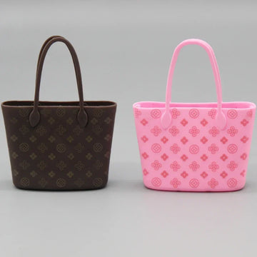 Dollväska / brun & rosa handväska DIY för dockhus / docktillbehör för 30 cm BJD Xinyi St Blythe FR2 Barbie Doll / Girls Gift