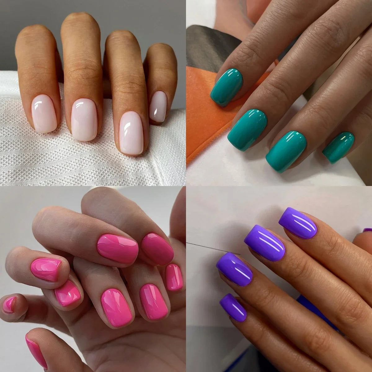 24pcs/conjunto cor sólida unhas falsas curtas arte acabada usail unhas falsas para meninas mulheres removíveis simples prensa branca na unha