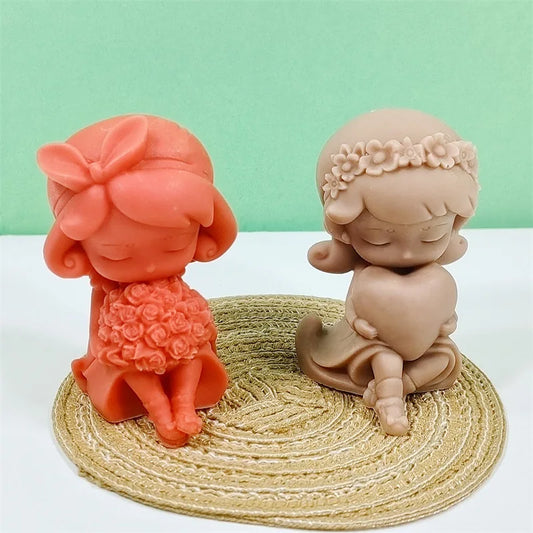 Love Rose Angel Girl Silicone Mold Candle Mold Aromatherapy Resin Gypsum Model Aromatherapy Valentine's Day Atmosphere Decoratio
