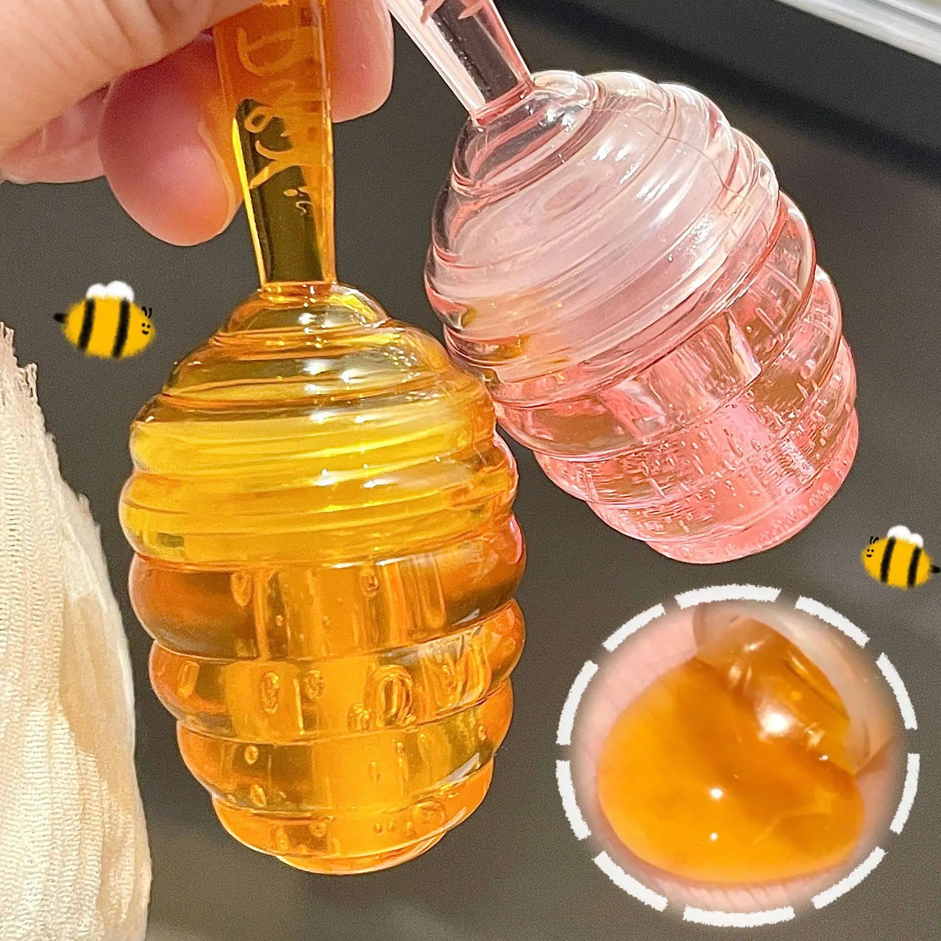 Honey Pot Lip Oil Fresh Fruit Lip Balm Long Lasting Moisturizing Clear Lip Oil Liquid Lipstick Lip Gloss Makeup Cosmetics