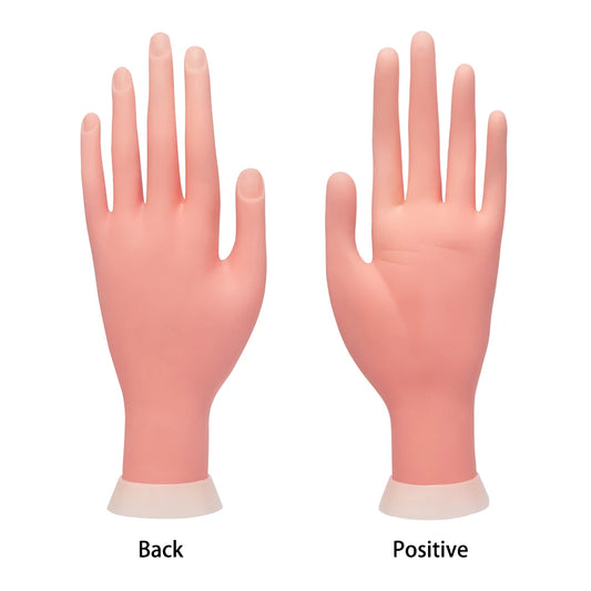 KROFAUE Nail Practice Hand Model Bendable Soft Prosthetic Plastic Flexible Training Fake Hand Mannequin Display
