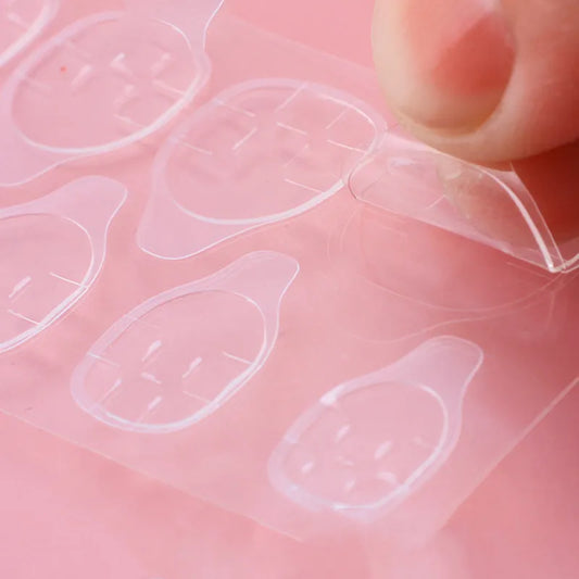 Colla gelatina di gelatina a doppia faccia falsa nail art adesiva adesiva adesivi per colla in chioda finta pressione su unghie bara 1-10 foglio